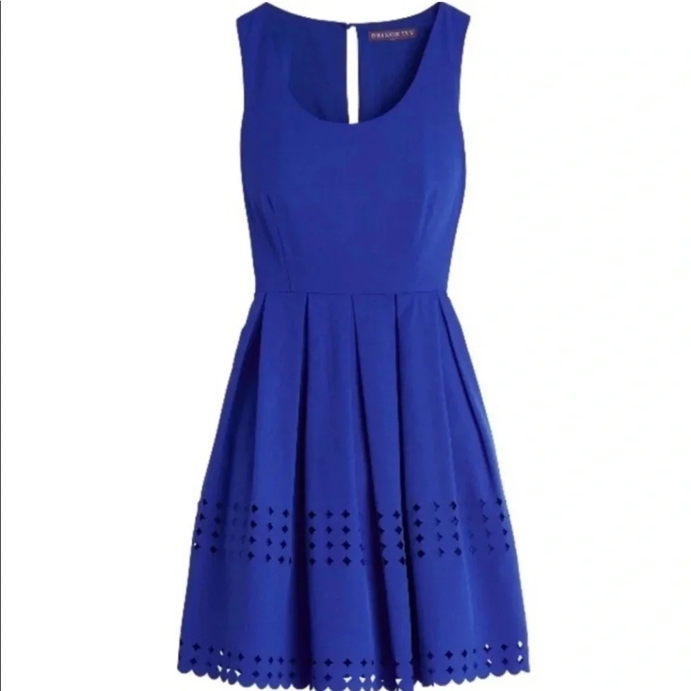 Brixon Ivy Cobalt Blue Fit and Flare Dress Small Sleeveless